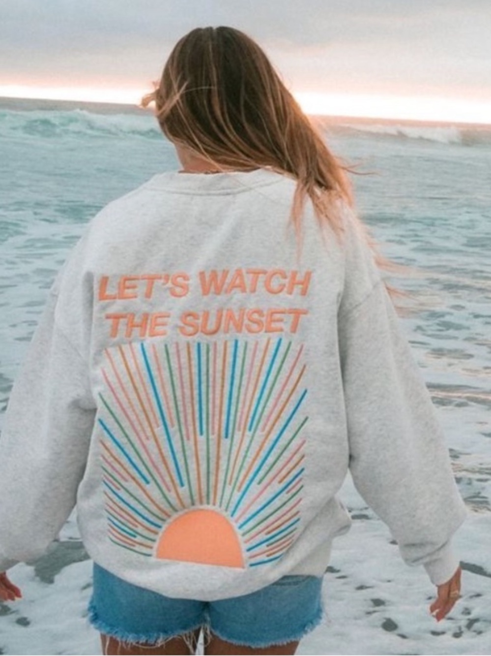 Dandy Let’s Watch The Sunset Crewneck Sweatshirt Pullover Large
